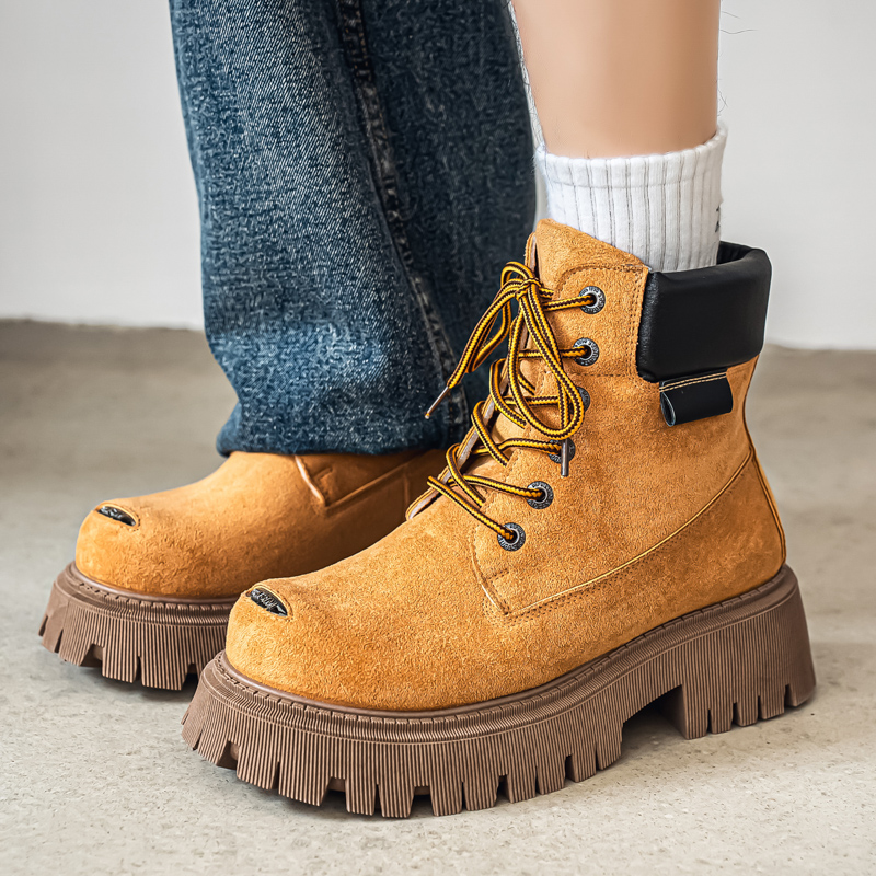 Men'S Shoes Business Casual - Bottes montantes classiques en cuir pour