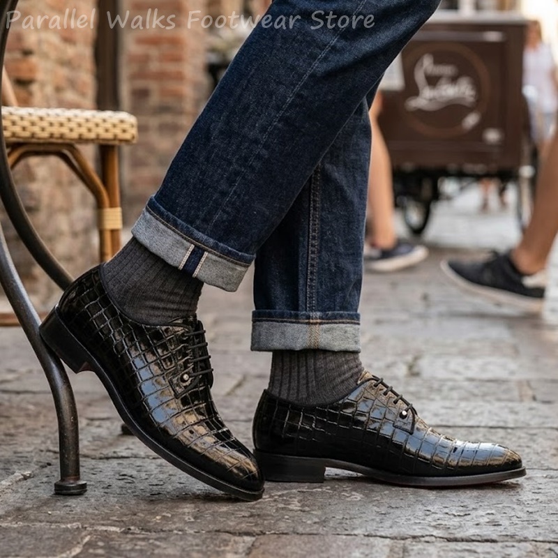 Men Shoes For Wedding - Chaussures Oxford en cuir verni pour