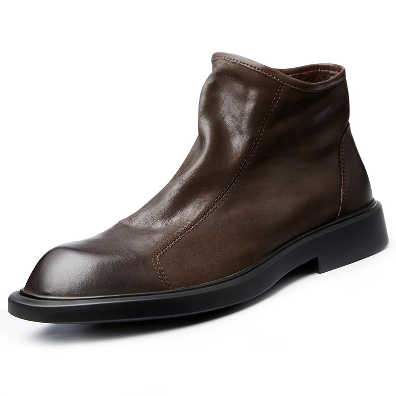 Men Shoes For Wedding - Chaud hommes bottes en cuir véritable