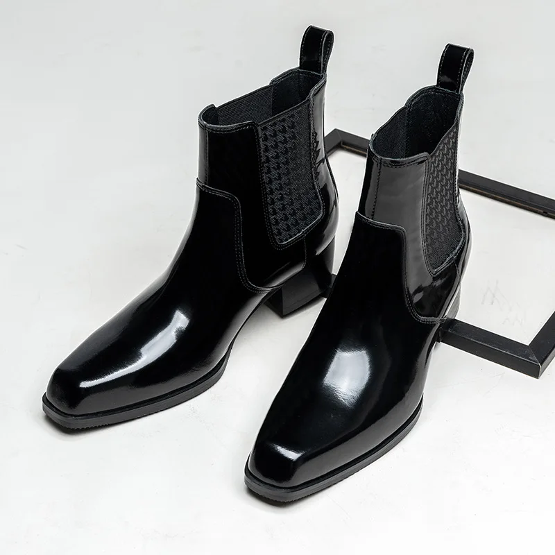 Men Shoes For Wedding - Bottines de luxe en cuir verni