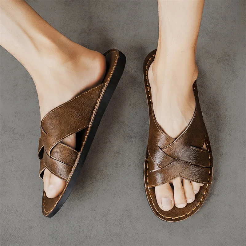 Sandales décontractées en cuir - Men'S Shoes Business Casual avis et prix