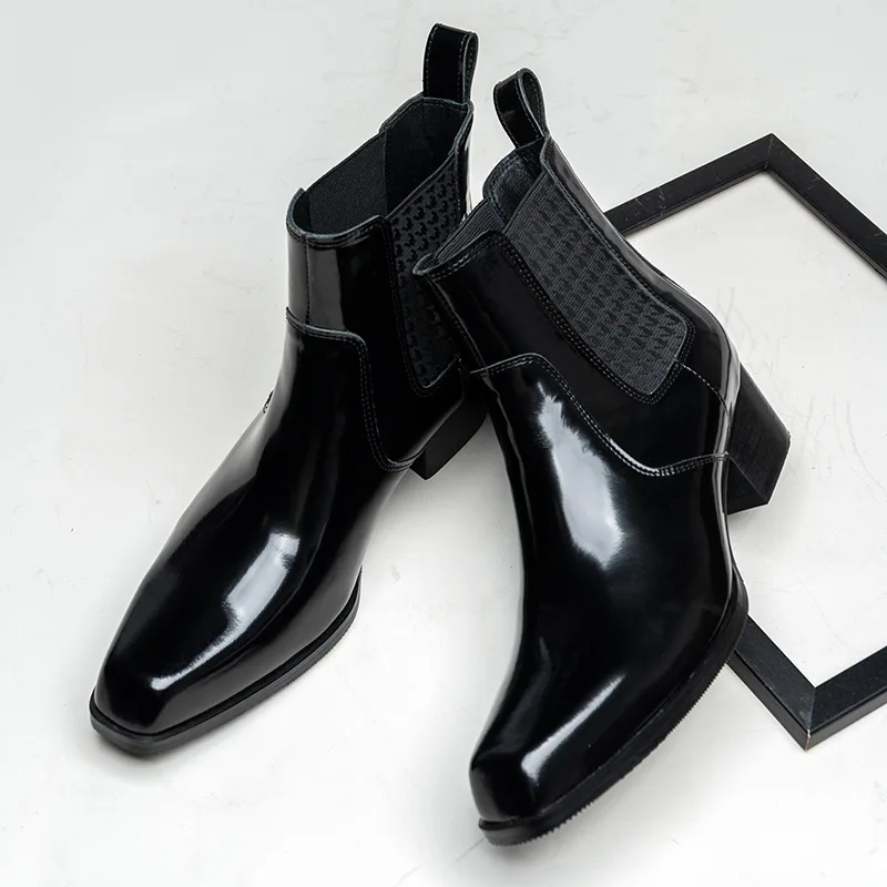 Bottines de luxe en cuir verni - Men Shoes For Wedding avis et prix