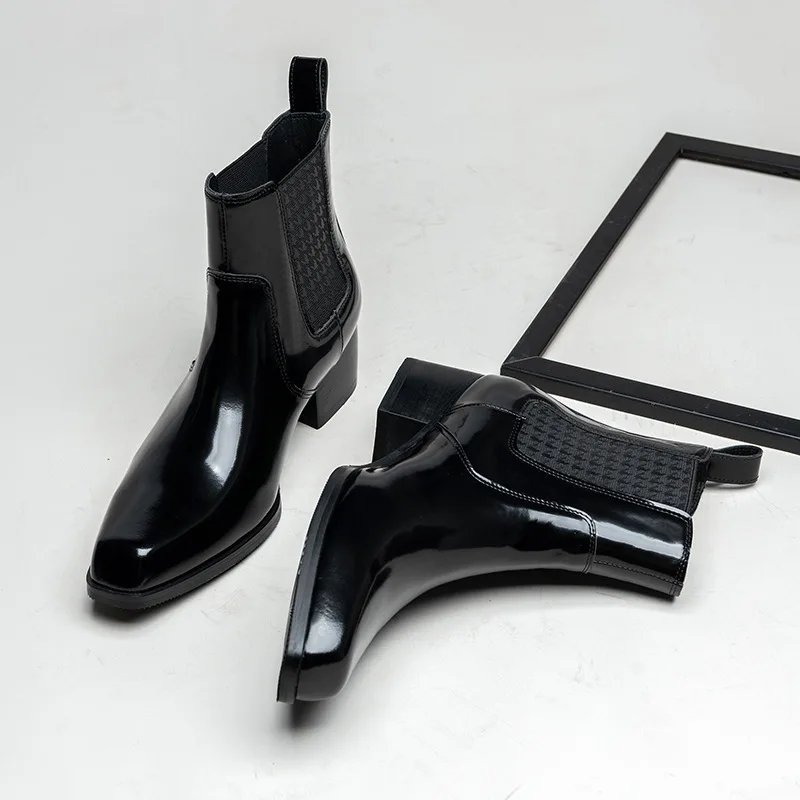 Bottines de luxe en cuir verni - Men Shoes For Wedding avis et prix
