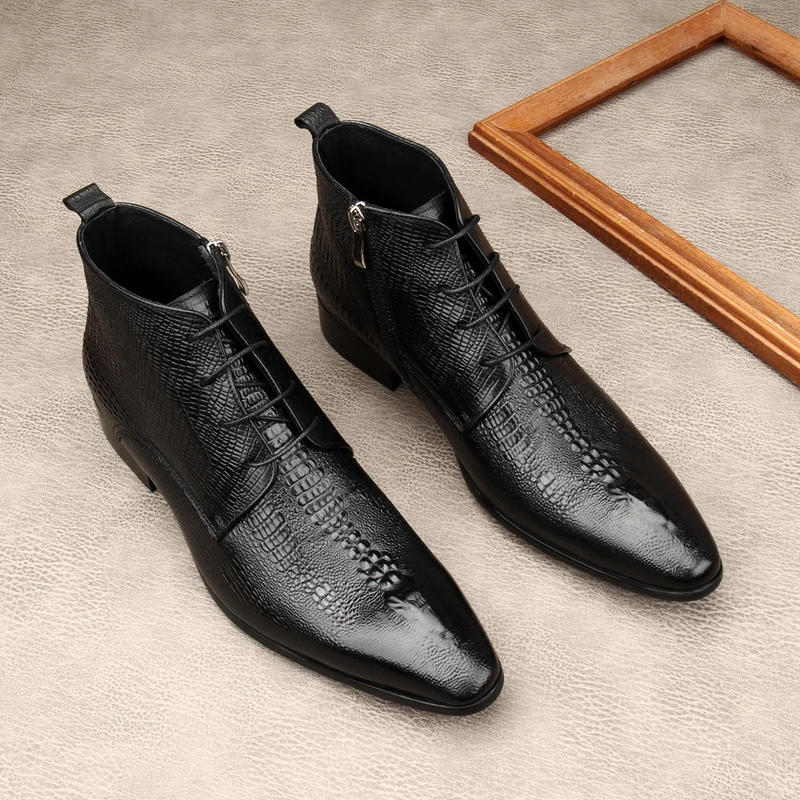 Bottes de luxe en cuir véritab - Men Shoes For Wedding avis et prix