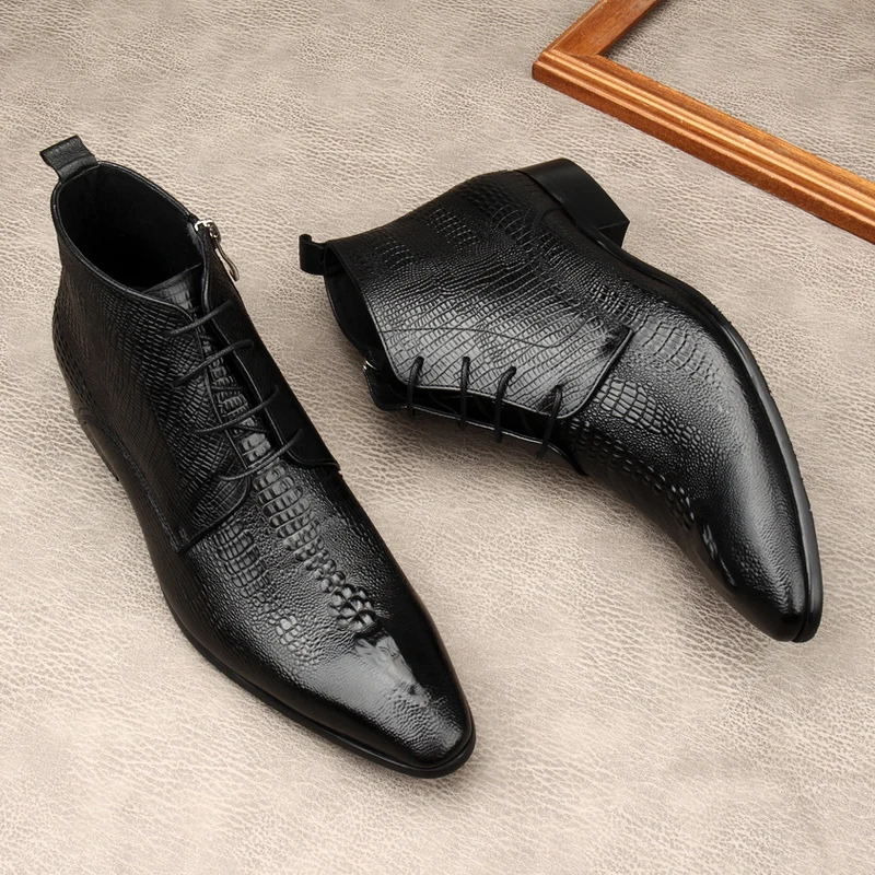 Bottes de luxe en cuir véritab - Men Shoes For Wedding avis et prix