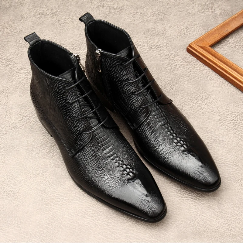 Bottes de luxe en cuir véritab - Men Shoes For Wedding avis et prix